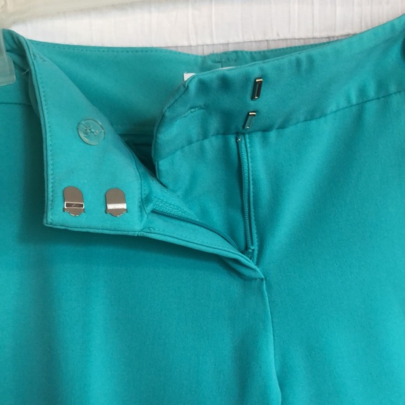 NY & COMPANY teal SZ 6 stretch casual dress pants & LOFT oversized striped top - Picture 6 of 14